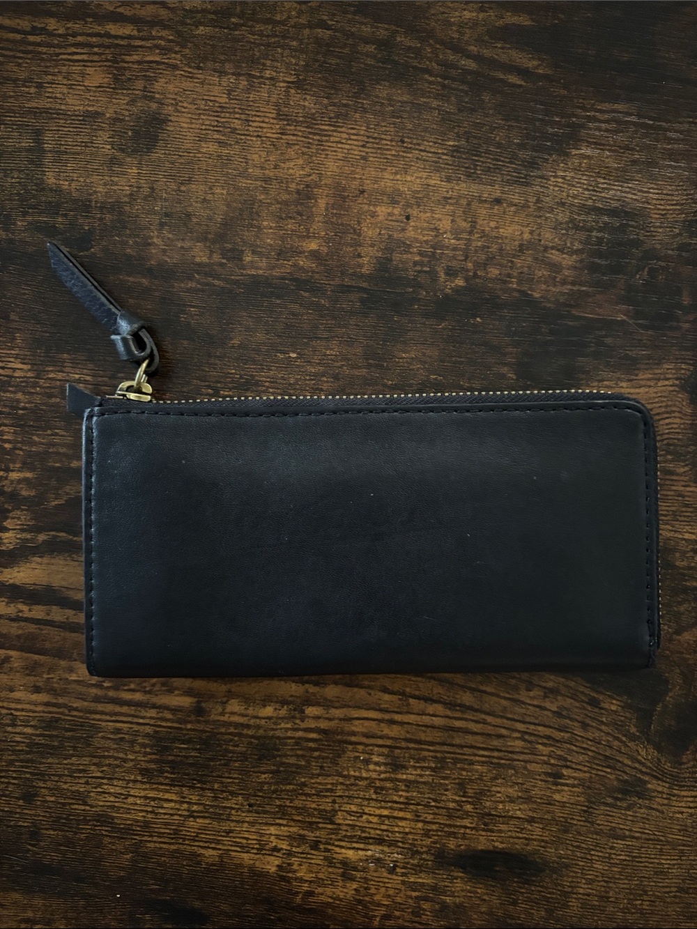 Madewell Black Leather Zip Wallet